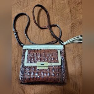 Brahmin Croc Embossed Leather Crossbody Bag.  GUC